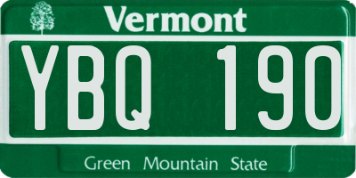 VT license plate YBQ190