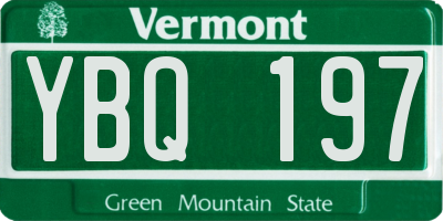 VT license plate YBQ197