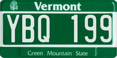 VT license plate YBQ199