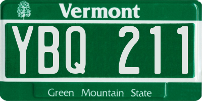 VT license plate YBQ211