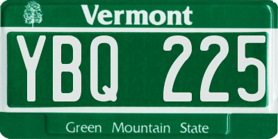 VT license plate YBQ225