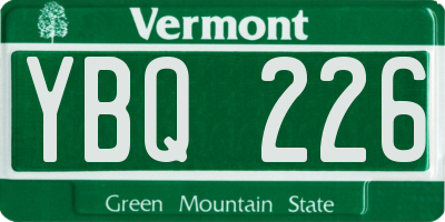 VT license plate YBQ226