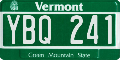 VT license plate YBQ241