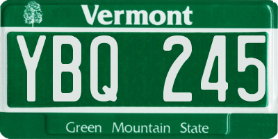 VT license plate YBQ245