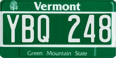VT license plate YBQ248
