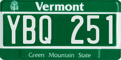 VT license plate YBQ251
