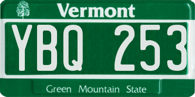 VT license plate YBQ253
