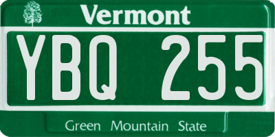 VT license plate YBQ255