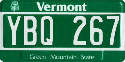 VT license plate YBQ267