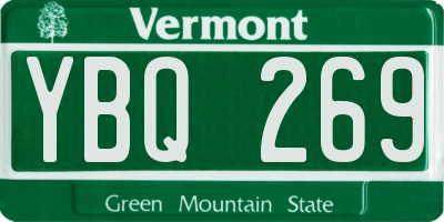 VT license plate YBQ269