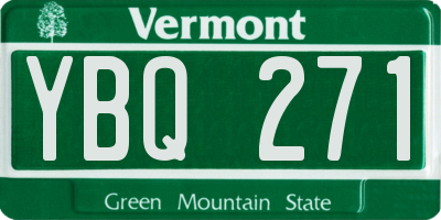 VT license plate YBQ271