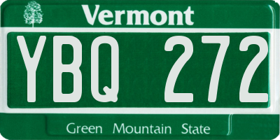 VT license plate YBQ272