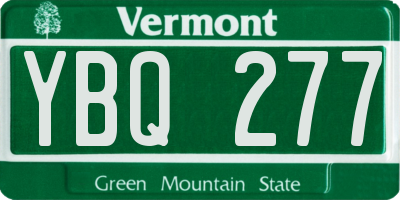 VT license plate YBQ277