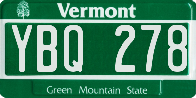VT license plate YBQ278
