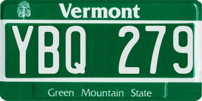 VT license plate YBQ279