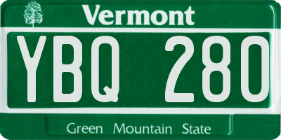 VT license plate YBQ280