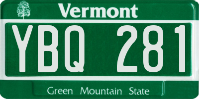 VT license plate YBQ281