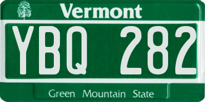 VT license plate YBQ282