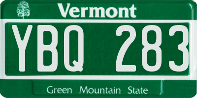 VT license plate YBQ283