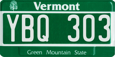 VT license plate YBQ303