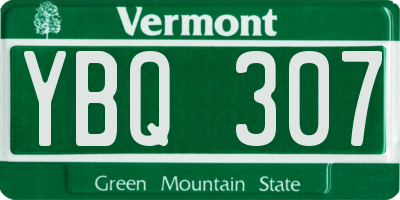 VT license plate YBQ307