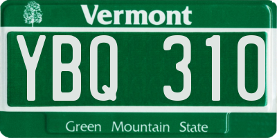 VT license plate YBQ310