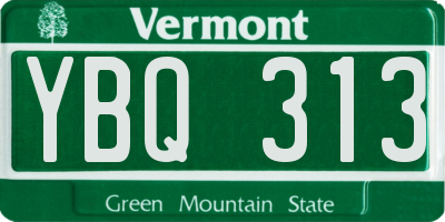 VT license plate YBQ313