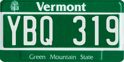 VT license plate YBQ319