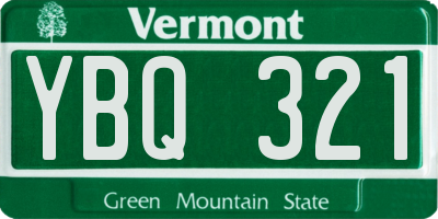 VT license plate YBQ321
