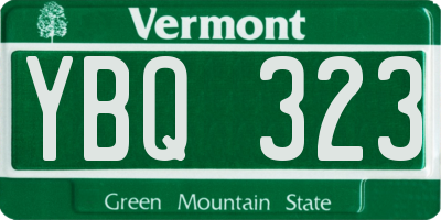 VT license plate YBQ323