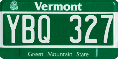 VT license plate YBQ327