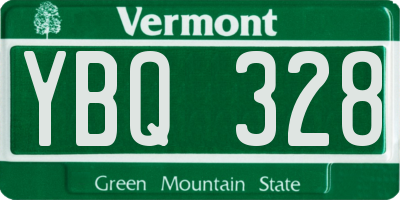VT license plate YBQ328