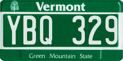VT license plate YBQ329
