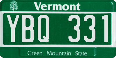 VT license plate YBQ331