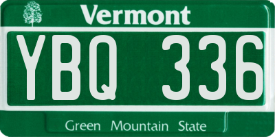 VT license plate YBQ336