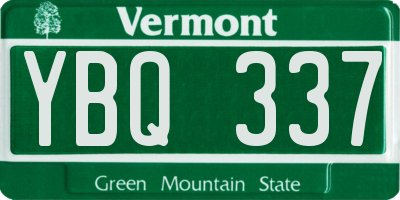 VT license plate YBQ337