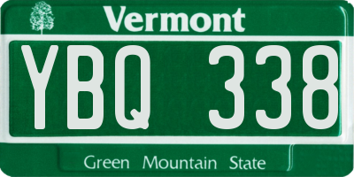 VT license plate YBQ338