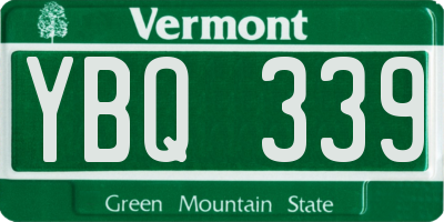 VT license plate YBQ339