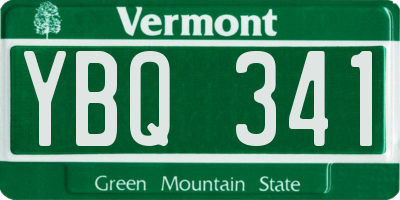 VT license plate YBQ341