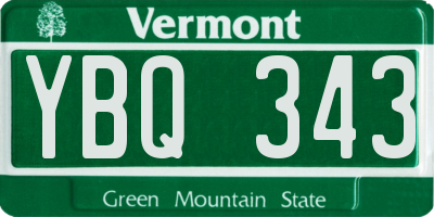 VT license plate YBQ343
