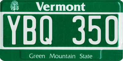 VT license plate YBQ350