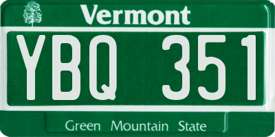VT license plate YBQ351
