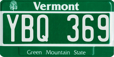 VT license plate YBQ369