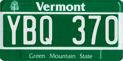 VT license plate YBQ370