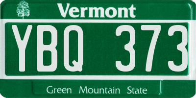VT license plate YBQ373