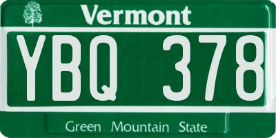 VT license plate YBQ378