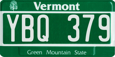 VT license plate YBQ379
