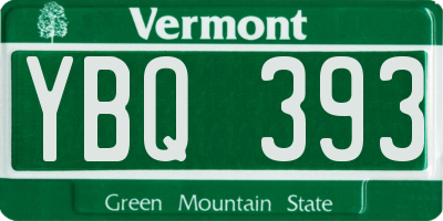 VT license plate YBQ393