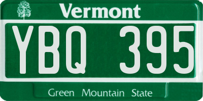 VT license plate YBQ395