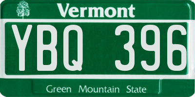 VT license plate YBQ396